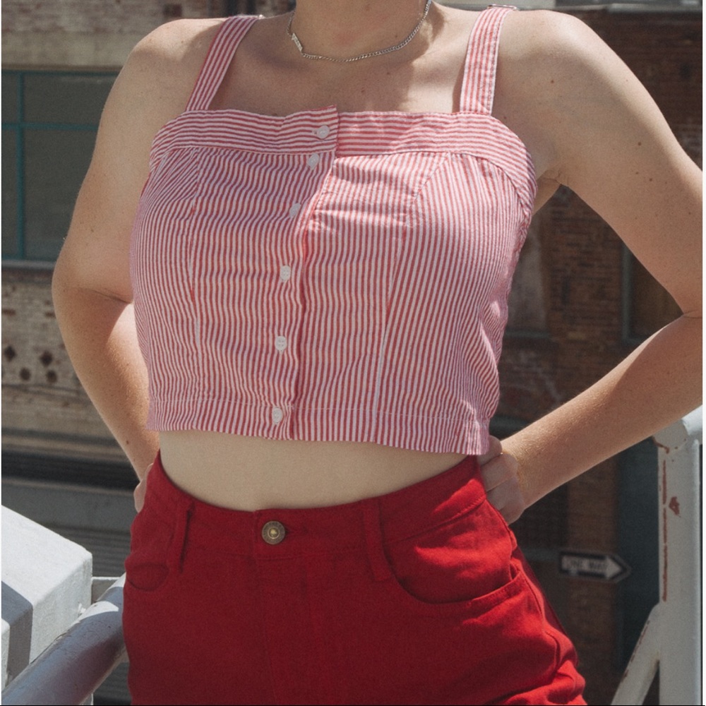 SOLD // NWT Brandy Melville Red White Astrid Tank